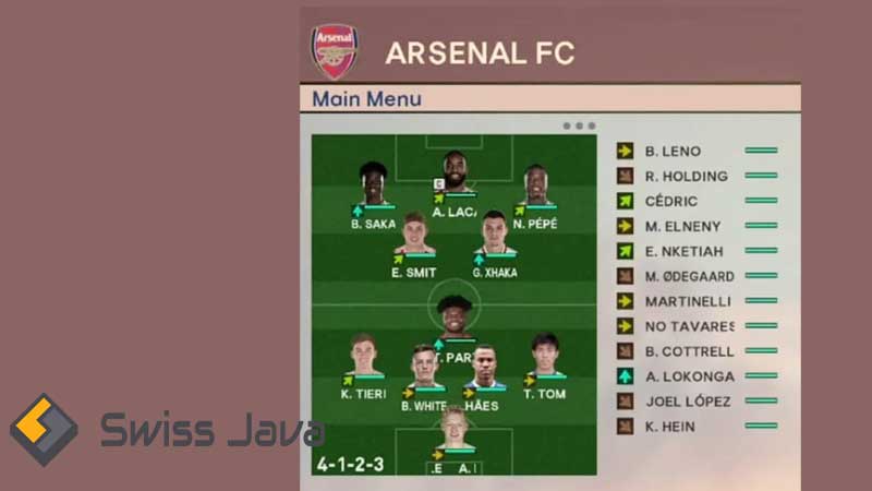 Formasi & Taktik PES 2023 Arsenal PC, PS3, PS4